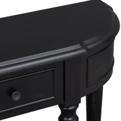 Retro Circular Curved Design Wooden Console Table With Open Style Shelf And Two Top Drawers-ModernLuxe 25 Retro Circular Curved Design Wooden Console Table With Open Style Shelf And Two Top Drawers-ModernLuxe -Baxton Studio Shop GUEST e079dc2c ac96 4c2e 9b3c b9400b50a680