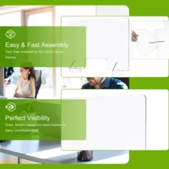 Costway 1/2PCS 24'' X 16'' Protective Plexiglass Sneeze Guard Acrylic Shield For Counter -Baxton Studio Shop GUEST e08f0c1f 07d1 4e98 817e 301e22cc8095