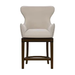 25.75" Caydena Memory Return Swivel Wood Counter Height Barstool Rustic Gray/Cream Fabric - Hillsdale Furniture -Baxton Studio Shop GUEST e0cc2aa5 9273 4bc3 84bd f32afbab8bb2