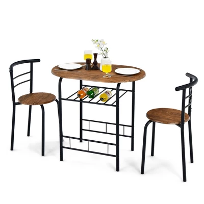 Costway 3 Pcs Dining Set 2 Chairs And Table Compact Bistro Pub Breakfast Home Kitchen 13 Costway 3 Pcs Dining Set 2 Chairs And Table Compact Bistro Pub Breakfast Home Kitchen - Image 13