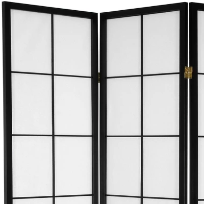 Oriental Furniture 6' Tall Japanese Shoji Room Divider 3 Panels Black 1 Oriental Furniture 6' Tall Japanese Shoji Room Divider 3 Panels Black