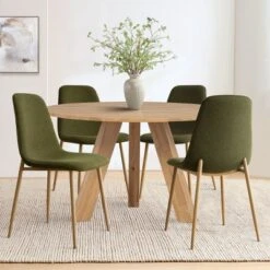 Set Of 4 Dining Chairs With Back, Upholstered Modern Accent Chairs With Metal Wood-Look Legs For Dining Room-Maison Boucle 23 Set Of 4 Dining Chairs With Back, Upholstered Modern Accent Chairs With Metal Wood-Look Legs For Dining Room-Maison Boucle -Baxton Studio Shop GUEST e1b35671 0c71 40aa a849 18838d42e267
