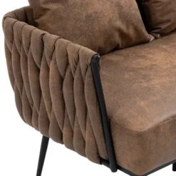 Modern Accent Metal Frame Tufted Sofa With Arms - ModernLuxe -Baxton Studio Shop GUEST e1b4cb6d a1cb 4a53 83dc 607477dec437