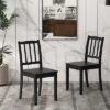 Costway Wood Dining Chair Set Of 2 With Rubber Wood Legs Curved Backrest For Kitchen White/Black/Brown