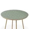 Round Little Arrow Design Co Farmhouse Diamonds Sage Side Table Green/Gold - Deny Designs