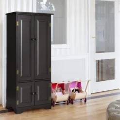 Costway Accent Storage Cabinet Adjustable Shelves Antique 2 Door Floor Cabinet Black 11 Costway Accent Storage Cabinet Adjustable Shelves Antique 2 Door Floor Cabinet Black -Baxton Studio Shop GUEST e1c05ebc 7ae4 478e bf41 54f0301533a0