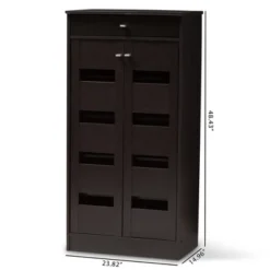Acadia Modern And Contemporary Finished Shoe Cabinet Dark Brown - Baxton Studio 21 Acadia Modern And Contemporary Finished Shoe Cabinet Dark Brown - Baxton Studio -Baxton Studio Shop GUEST e1c4da9b 569a 4986 a54e 807ae77457e4