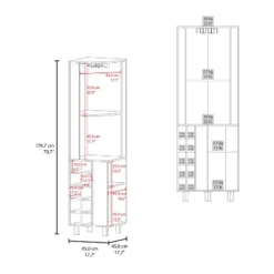 Gulches 10 Bottle Wine Cabinet With Single Door Storage,2 Superior Shelves Compact Corner Design, Natural Oak And Black Finish,Ready To Assemble -Baxton Studio Shop GUEST e1d5f4c9 3d4f 4e3b af47 c7a4eba6dadb