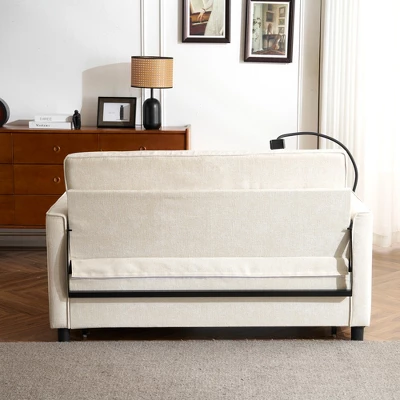 56.9"W Loveseat Sofa, Pull-Out Sleeper Sofa Bed With Adjustable Backrest, Side Pockets, Two USB Ports And A Phone Holder - ModernLuxe 9 56.9"W Loveseat Sofa, Pull-Out Sleeper Sofa Bed With Adjustable Backrest, Side Pockets, Two USB Ports And A Phone Holder - ModernLuxe - Image 9