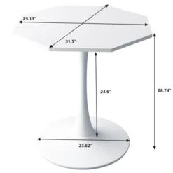 31.5 Inch Modern Coffee Table, With MDF Top And Metal Base, Octagonal Tulips Table Small Dining Table For Dining Room Kitchen Living Room -Baxton Studio Shop GUEST e215e63f 431c 4fa8 8cfc 812802d4aea6