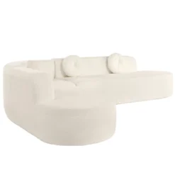 122''W Modern 2-Piece Curved Sectional Sofa, Elegant Chenille Upholstered Couch With Round Pillows - ModernLuxe 15 122''W Modern 2-Piece Curved Sectional Sofa, Elegant Chenille Upholstered Couch With Round Pillows - ModernLuxe -Baxton Studio Shop GUEST e21998f8 9de5 4a12 a998 b78251ba0cf8