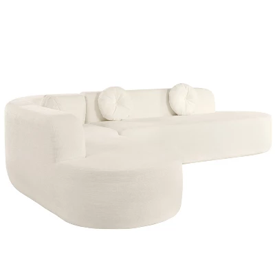 122''W Modern 2-Piece Curved Sectional Sofa, Elegant Chenille Upholstered Couch With Round Pillows - ModernLuxe 6 122''W Modern 2-Piece Curved Sectional Sofa, Elegant Chenille Upholstered Couch With Round Pillows - ModernLuxe - Image 6