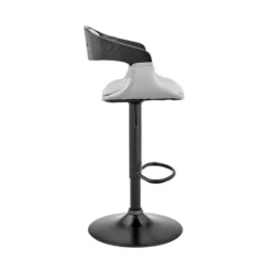 Benson Adjustable Counter Height Barstool With Faux Leather Seat - Armen Living