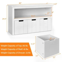 Costway Kid Toy Storage Cabinet 3 Drawer Chest W/Wheels Large Storage Cube Shelf 16 Costway Kid Toy Storage Cabinet 3 Drawer Chest W/Wheels Large Storage Cube Shelf -Baxton Studio Shop GUEST e287dda0 f6fc 400e 8362 bec3b8a02b3e