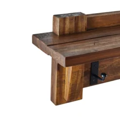 Durango Industrial Wood Coat Hook Shelf And Bench Set Dark Brown - Alaterre -Baxton Studio Shop GUEST e28ad029 c576 4da8 9ecd 3088f1db884b