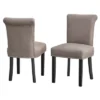 Set Of 2 Adeline Nailhead Parsons Dining Chair Gray - Buylateral: Upholstered, Rubberwood Legs, 250lb Capacity