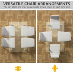 Costway 5 Piece Dining Set Table 29.6'' And 4 Chairs Glass Metal Kitchen Breakfast Furniture White -Baxton Studio Shop GUEST e2b85d1f 4720 4fa4 9090 3632441a9e70