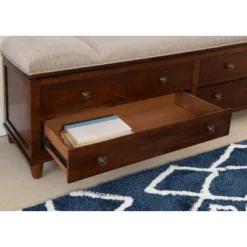 Mason Upholstered Storage Entryway Bench Chestnut - Powell Company -Baxton Studio Shop GUEST e2cb4eb2 1ff3 4063 baf7 8b4d4a5d2c56