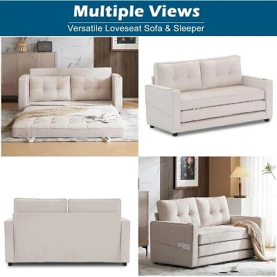 Karl Home |64.2 Inch Sleeper Sofa Sofa Bed 4 Karl Home |64.2 Inch Sleeper Sofa Sofa Bed - Image 4