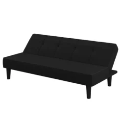 New Release 1 Lorrance 3 Seat Convertible Futon Sofa Bed Black - Serta