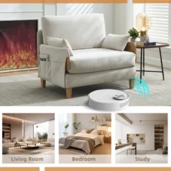 TiramisuBest 3-in-1 Convertible Sleeper,Foldable Sofa Bed Recliner With Three Pillows For Small Spaces -Baxton Studio Shop GUEST e2e816ef 9118 4d99 948d 56f6112a8803