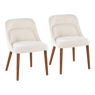 LumiSource Set Of 2 Rina Fabric Chair Walnut Wood 11 LumiSource Set Of 2 Rina Fabric Chair Walnut Wood - Image 11