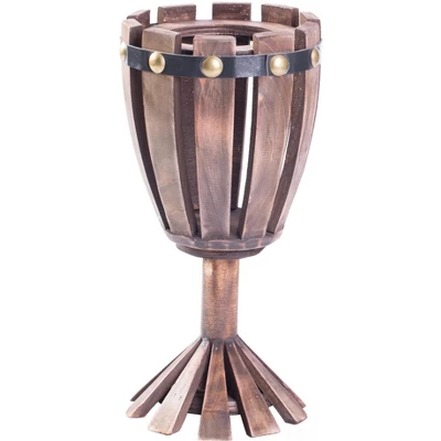 Vintiquewise Wooden Wine Goblet Shaped Vintage Decorative Single Bottle Wine Holder 2 Vintiquewise Wooden Wine Goblet Shaped Vintage Decorative Single Bottle Wine Holder - Image 2