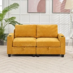 Hyleory Upholstered Chenille Storage Reception Loveseat For Living Room Bedroom -Baxton Studio Shop GUEST e3381126 247c 4a47 aa01 8dd80af1e03b