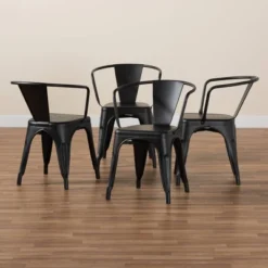 4pc Ryland Metal Dining Chair Set - Baxton Studio -Baxton Studio Shop GUEST e36a6463 5f58 4e53 aa1c 319bab71e617