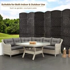 Costway 6-Panel Room Divider 6Ft Weave Fiber Folding Privacy Screen BrownBlack 18 Costway 6-Panel Room Divider 6Ft Weave Fiber Folding Privacy Screen BrownBlack -Baxton Studio Shop GUEST e3763a73 4cdf 477d 9727 d5275f41b392