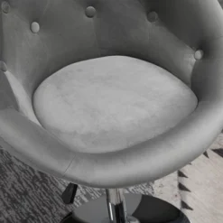 HOMCOM Modern Makeup Vanity Chair Round Tufted Swivel Accent Chair With Chrome Frame Height Adjustable For Living Room 11 HOMCOM Modern Makeup Vanity Chair Round Tufted Swivel Accent Chair With Chrome Frame Height Adjustable For Living Room -Baxton Studio Shop GUEST e3849c26 0d74 4970 bb0a 9199a8f9e6dd