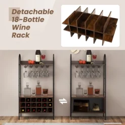 Costway Industrial Rack Freestanding Bottle Holder With Stemware Holder & Open Shelves 16 Costway Industrial Rack Freestanding Bottle Holder With Stemware Holder & Open Shelves -Baxton Studio Shop GUEST e3a9d05c 6078 4740 bf4d a1b0cb7cc84e