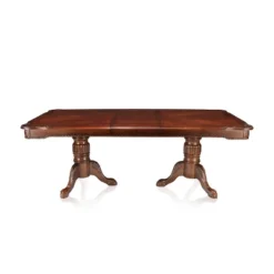 Belliere Elegant Carved Double Pedestal Extendable Dining Table Red - HOMES: Inside + Out -Baxton Studio Shop GUEST e3ee041d 793d 4e7c 8d51 f4773d889543