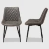 Set Of 2 Loire Faux Leather Upholstered Dining Chair Gray/Black - Baxton Studio