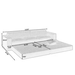 TiramisuBest 108" L Shape Modular Sectional Sofa Corduroy Compressed Couch Left/Right Seat Unfolds Queen Bed Living Room Bedroom Space Saver -Baxton Studio Shop GUEST e435bbb4 c1bf 44e5 89a2 9f2337d21012