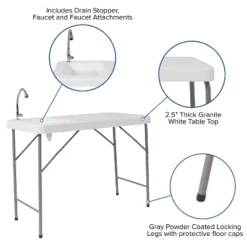 Emma And Oliver 4-Foot Portable Fish Cleaning Table / Outdoor Camping Table And Sink 15 Emma And Oliver 4-Foot Portable Fish Cleaning Table / Outdoor Camping Table And Sink -Baxton Studio Shop GUEST e4633ea3 0617 468e 87c5 937ae982aaef