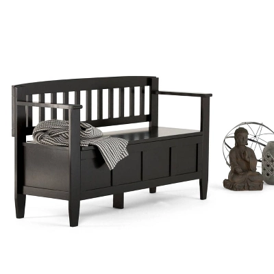 48" Riverside Solid Wood Entryway Storage Bench - Wyndenhall 1 48" Riverside Solid Wood Entryway Storage Bench - Wyndenhall