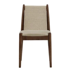 Set Of 2 Mckinley Walnut Finish Cocoa Fabric Dining Chairs Walnut - Inspire Q -Baxton Studio Shop GUEST e49c3b14 b938 4b89 9eef 9eedeb406b6b