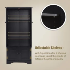 Costway Accent Storage Cabinet Adjustable Shelves Antique 2 Door Floor Cabinet Black 15 Costway Accent Storage Cabinet Adjustable Shelves Antique 2 Door Floor Cabinet Black -Baxton Studio Shop GUEST e4a42f79 a414 4e23 9402 3b904c4703be