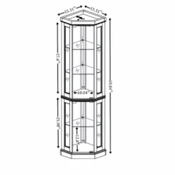 YOOCOZZ Corner Lighted Glass Curio Cabinet Display Case With Light For Living Room Antique Collection Wine Bar Glass Storage -Baxton Studio Shop GUEST e4aeba62 9fe8 48cb 8ade 5e9c9506c0ef