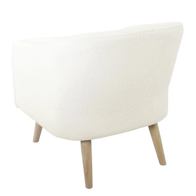 Sherpa Accent Chair With Wood Legs Cream - HomePop 4 Sherpa Accent Chair With Wood Legs Cream - HomePop - Image 4