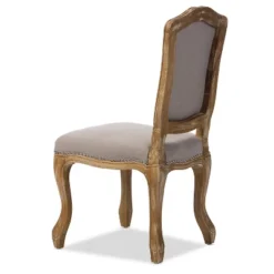 Chateauneuf French Weathered Oak Finish Fabric Upholstered Dining Side Chair Beige - Baxton Studio: Linen, No Assembly Required 9 Chateauneuf French Weathered Oak Finish Fabric Upholstered Dining Side Chair Beige - Baxton Studio: Linen, No Assembly Required -Baxton Studio Shop GUEST e4d260f7 cbbb 4eab 9d4d 950e38982069
