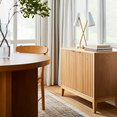 Thousand Oaks Wood Scalloped 2 Door Cabinet Brown - Threshold™ Designed With Studio McGee 1 Thousand Oaks Wood Scalloped 2 Door Cabinet Brown - Threshold™ Designed With Studio McGee