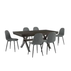 7pc Hayden Extendable Dining Set With Weston Chairs Distressed Gray/Slate - Crosley -Baxton Studio Shop GUEST e531fab5 9663 4317 a7cc e7a62a93f18d