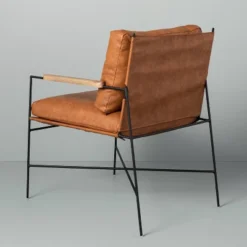 Faux Leather & Metal Accent Chair - Black/Brown - Hearth & Hand™ With Magnolia -Baxton Studio Shop GUEST e5692544 8e55 4447 8f20 aa4310407010