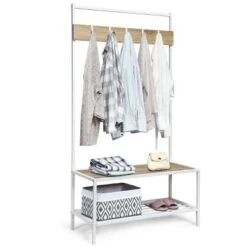 COSTWAY 3 In 1 Industrial Coat Rack Shoe Bench Entryway Hall Tree Storage Shelf W/ Hooks 21 COSTWAY 3 In 1 Industrial Coat Rack Shoe Bench Entryway Hall Tree Storage Shelf W/ Hooks -Baxton Studio Shop GUEST e5928d81 223d 4ecc 9887 1bd348869453