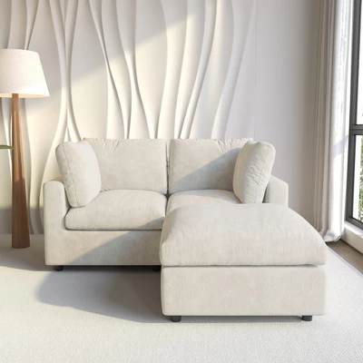 Cloud Couch Modular Sectional Sofa,67" L Shaped Couch, Convertible Wide Seater, 2 Seater+Ottoman For Living Room Set 12 Cloud Couch Modular Sectional Sofa,67" L Shaped Couch, Convertible Wide Seater, 2 Seater+Ottoman For Living Room Set - Image 12