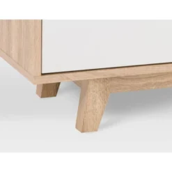 Fort Worth TV Stand For TVs Up To 68" White/Brown Wood Grain - CorLiving -Baxton Studio Shop GUEST e5f885a3 e299 483f 949f c9f9a34ec28e