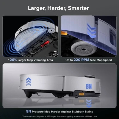 Roborock Saros 10 Robot Vacuum Mop, 3.14" Ultra-Thin Design, Auto Mop Detachment, 0% Hair Tangling, 22,000 Pa Suction Multi-Function Dock 4 Roborock Saros 10 Robot Vacuum Mop, 3.14" Ultra-Thin Design, Auto Mop Detachment, 0% Hair Tangling, 22,000 Pa Suction Multi-Function Dock - Image 4