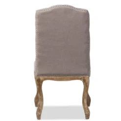 Hudson Weathered Oak Finish And Fabric Button Tufted Upholstered Dining Chair Beige - Baxton Studio: French Country Cottage Style -Baxton Studio Shop GUEST e66663aa 052e 4f1f b644 c10f29ff7cf3
